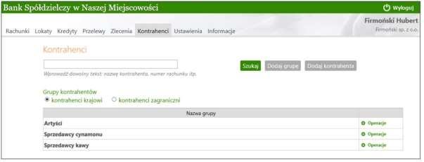 Rys. 38 Okno "Kontrahenci". 11.2. Lista kontrahentów Poprzez kliknięcie w nazwę grupy, otwiera się okno Lista kontrahentów z grupy... (Rys. 39), zawierające kontrahentów z wybranej grupy.