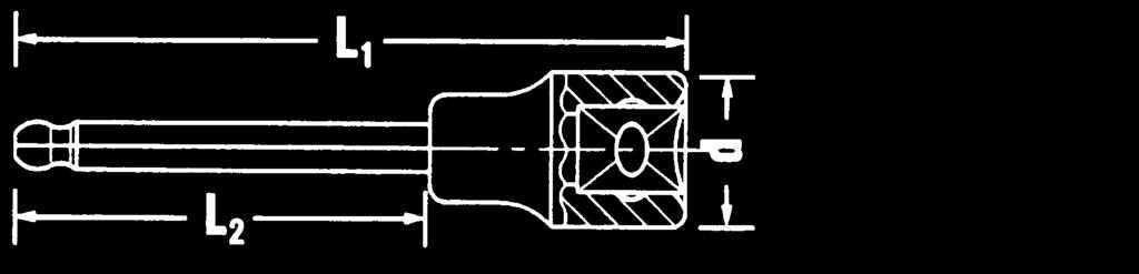 22,7 95 5 0,80 0 07 00 2 2 60 20 2,7 20 5 2,40 0 07 00 4 4 60 20 2,7 5 2,80 54KK i Nasadki INHEX z końcówką kulistą, do przykręcania śrub z gniazdem sześciokątnym, kąt wychylenia do 25 w każdą