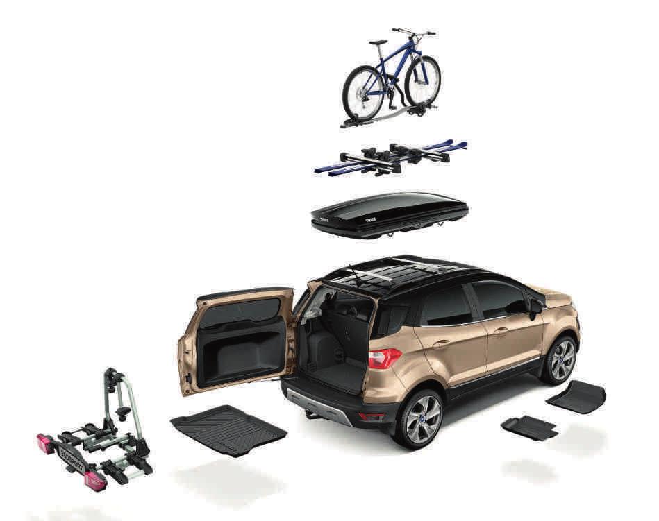 FORD ECOSPORT Akcesoria Wykładzina do przestrzeni ładunkowej Trwała wykładzina przeznaczona do przewozu wilgotnych i zabrudzonych przedmiotów, pozwala utrzymać wnętrze w czystości.