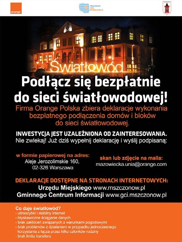 WIEŚCI W Z NUMERZE RATUSZA Inwestycje Gaz i światłowód dotrą do nowych miejscowości Od wielu lat z błękitnego paliwa jakim jest gaz korzystają mieszkańcy Mszczonowa.