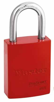 SERIA A1100 KŁÓDKA ZABEZPIECZAJĄCA, KORPUS ALUMINIUM ANODOWANE, KABŁĄK STAL BOROWA 6 MM, CYLINDER 5 BOLCÓW, WYKRYWALNA Korpus wykonany z anodowanego aluminium.
