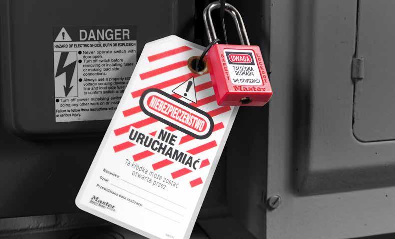 BEZPIECZNE BLOKOWANIE I IDENTYFIKACJA System blokowania i znakowania ma na celu zabezpieczenie pracowników przed konsekwencjami przypadkowego uruchomienia urządzeń i maszyn.
