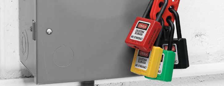WYBÓR WŁAŚCIWEJ KŁÓDKI BEZPIECZEŃSTWA WYMOGI OSHA S32 S31 406 410 Blokada elektryczna + + + + Blokada mechaniczna + MATERIAŁ KABŁĄKA Kompozyt + + Stal nierdzewna + Stal + CHARAKTERYSTYKA TECHNICZNA