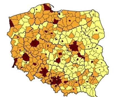 obszarów wzrostu i obszarów stagnacji