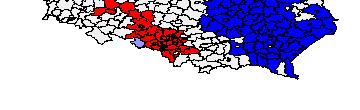 oddziaływania w układzie ośrodków przemysłowych i ich zapleczy; relatywnie słabsze oddziaływanie aglomeracji miejskich usytuowanych w Polsce Wschodniej na otoczenie; spadek oddziaływań podczas