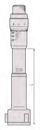 Średnicówka Holtest - wersja ekonomiczna Dokładność 12-20 mm : ±2 µm 20-100 mm : ±3 µm 100-300 mm : ±5 µm Wzorzec długości Bęben i tuleja matowo chromowane, Do 12 mm : Ø 17 mm Powyżej 12 mm : Ø 23 mm