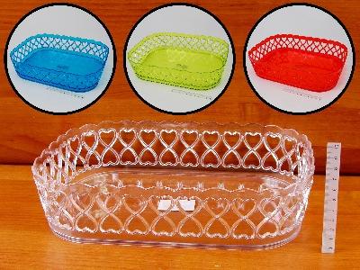 5,66 zł 0 / 80 Koszyczek okrągły, kwiaty, ażurowy, plastikowy;