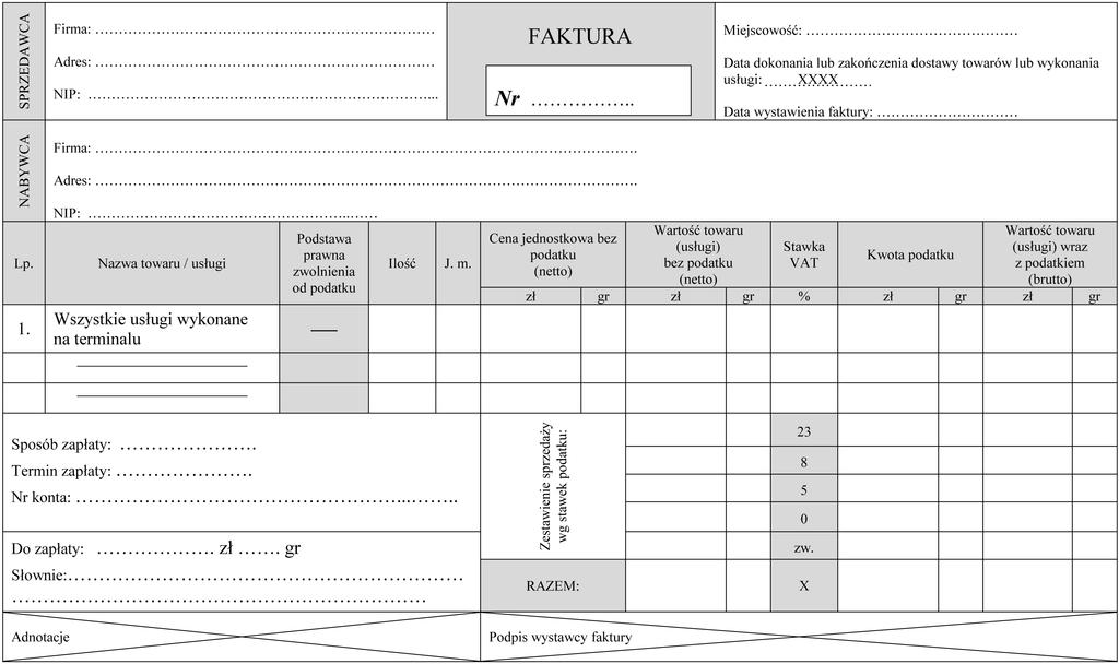 Strona 11 z 11 Faktura za