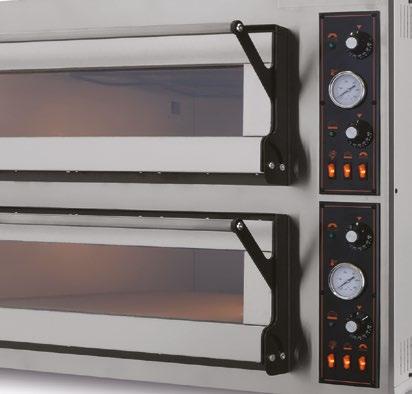 Profesjonalne Urządzenia Gastronomiczne Wyposażenie pizzerii Modułowe elektryczne piece szamotowe - linia TR 2-komorowe Model TR44 TR66 TR66/L Wymiary wewnętrzne Wymiary zewnętrzne 830x840x180 (x2)