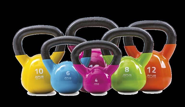 Kettlebells pokryte są winylową powłoką, która charakteryzuje się dużą wytrzymałością