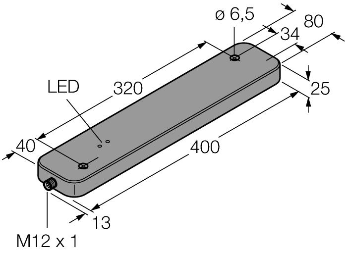 Dla aplikacji przenośników rolkowych Prostopadłościenny, 80x400 mm, wysokość 25mm Górna powierzchnia aktywna Tworzywo sztuczne PBT-GF30-V0 Złącza /S2503 Złącza /S2500 Typ Nr kat.