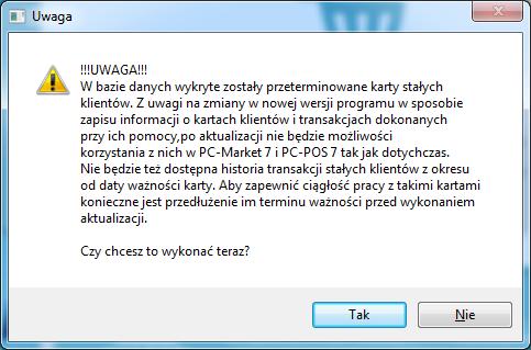 W przypadku korzystania z systemu lojalnościowego i jeżeli program wykryje przeterminowane