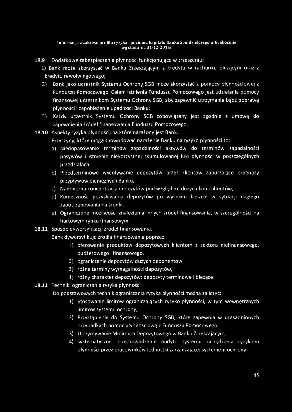 Celem istnienia Funduszu Pomocowego jest udzielania pomocy finansowej uczestnikom Systemu Ochrony SGB, aby zapewnić utrzymanie bądź poprawę płynności i zapobieżenie upadłości Banku; 3) Każdy