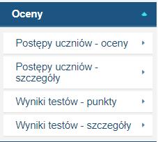 Menu Oceny jest pomocą dla nauczyciela w kontroli systematyczności pracy bieżącej uczniów i ewaluacji