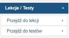 Krok 2. Rozpocznij lekcję lub przejdź do trybu testów. Przeszliśmy przez menu Moje klasy. Przejdźmy do menu Lekcje /Testy.