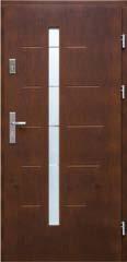 płyta dębowa), MAHOŃ, TEAK, PALISANDER, TAbACO ościeżnica drewniana, próg aluminiowy ACERO / szyba piaskowana z bezbarwnymi paskami, INOX