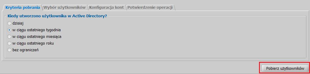 2. Dodanie możliwości wczytania do aplikacji kont zarejestrowanych w usłudze Active Directory.