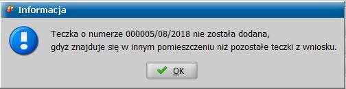 miejscu przechowywania: Parametr jest domyślnie ustawiony na TAK i może przyjmować wartość: a.