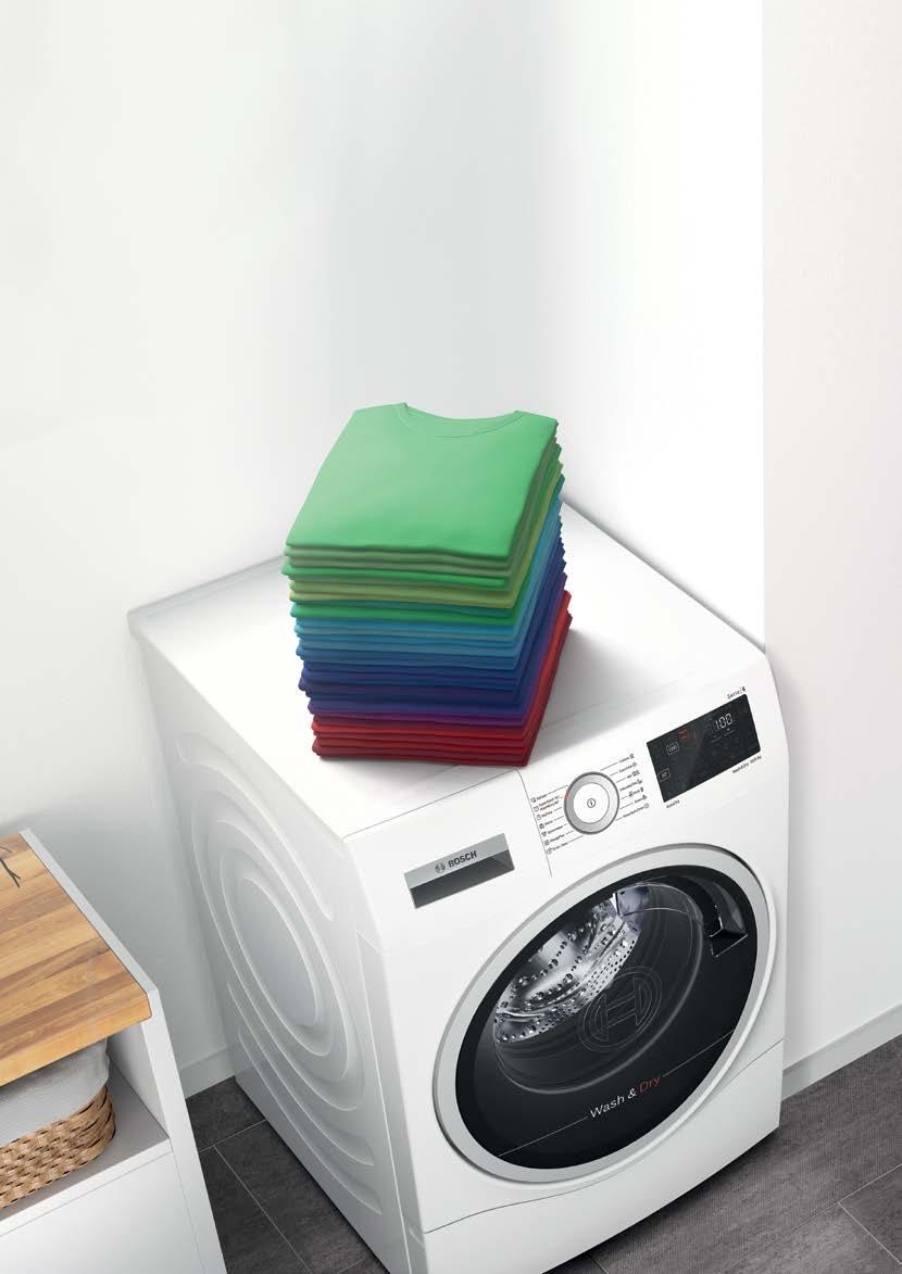 22 www.bosch-home.pl Pranie: do 10 kg. Pranie z suszeniem: do 6 kg w jednym cyklu. Dzięki nowemu, 70-litrowemu bębnowi VarioDrum nasz nowy model potrafi wyprać jednorazowo do 10 kg bielizny.