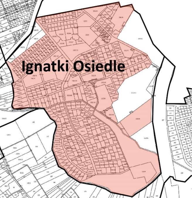 Rysunek 6 Obszar zdegradowany i obszar rewitalizacji-ignatki-osiedle 18 Źródło: opracowanie własne.