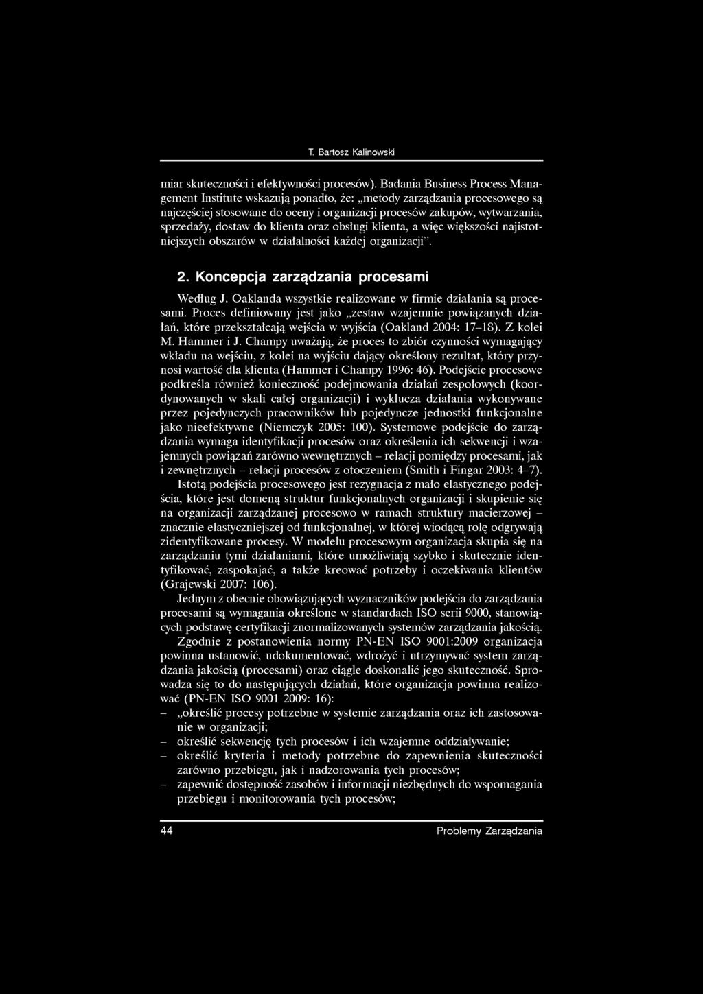 T Bartosz Kalinowski miar skuteczności i efektywności procesów).