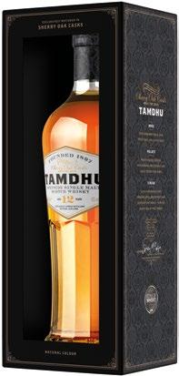 TAMDHU 12 YEARS OLD LIMITED EDITION SHERRY CASK SYMBOL SC0003 KOLOR Rustykalny pomarańczowy NOS Bogate aromaty czekolady mlecznej, cukru pudru, karmelu.