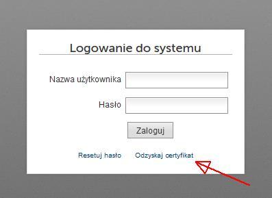 4 1. Pozyskiwanie kopii certyfikatu osobistego (również odnawianie ważności wygasłego certyfikatu) Aby uzyskać plik z kopią aktualnego certyfikatu osobistego przypisanego do konta użytkownika