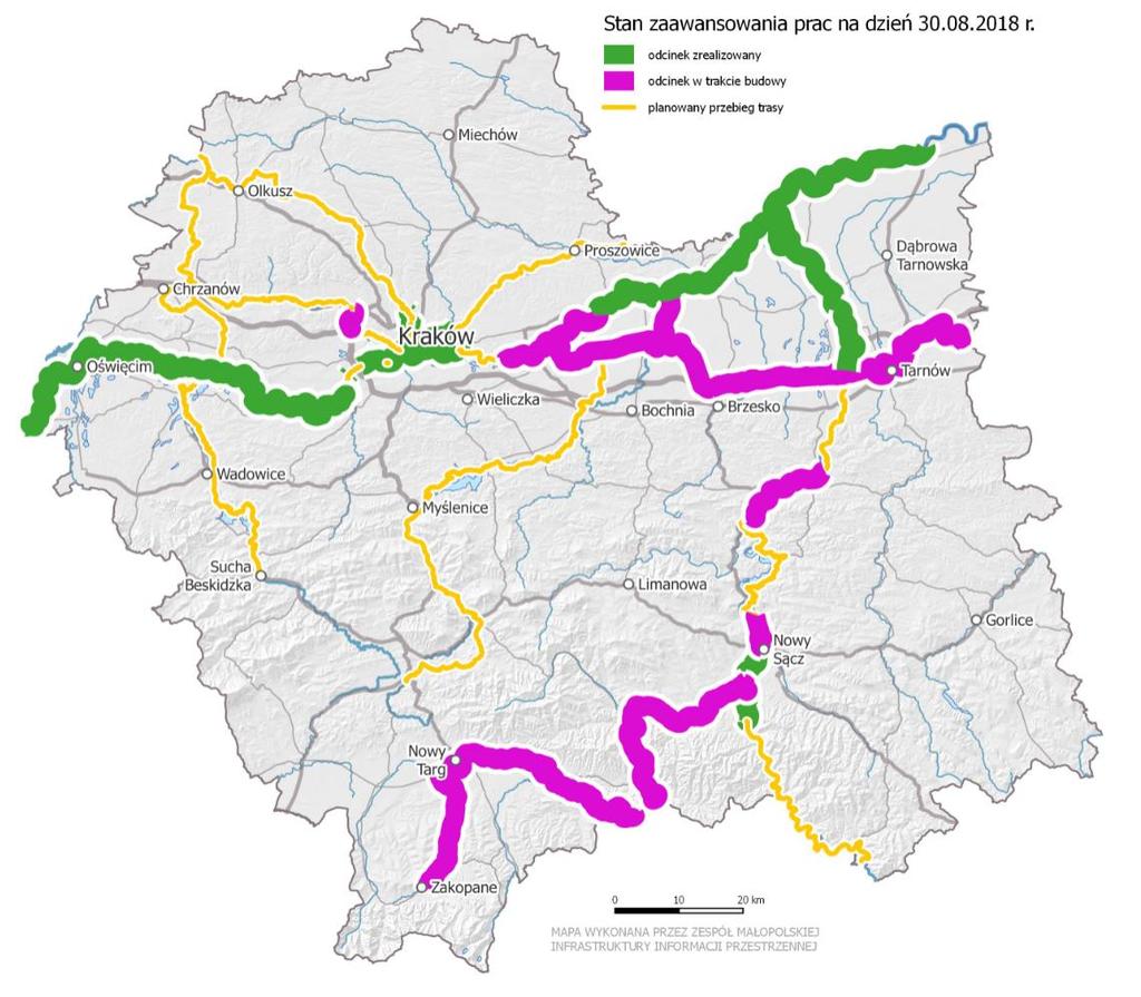 VeloMałopolska Sieć tras rowerowych 400 km wybudowanych tras WTR: Brzeszcze Skawina 84 km WTR: Drwinia Szczucin 91 km VeloDunajec: Ostrów Wietrzychowice 26 km EuroVelo 11 (VeloNatura): Barcice Stary