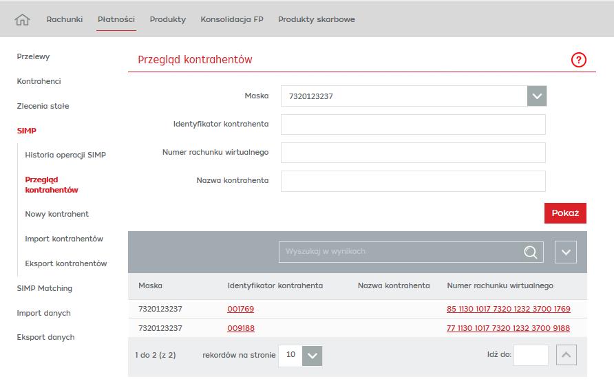 13.3 Szczegóły kontrahenta Ekran Przegląd kontrahentów Funkcjonalność ekranu, na którym są zawarte szczegóły kontrahenta, pozwala użytkownikowi mieć wgląd w dane szczegółowe wybranego z listy