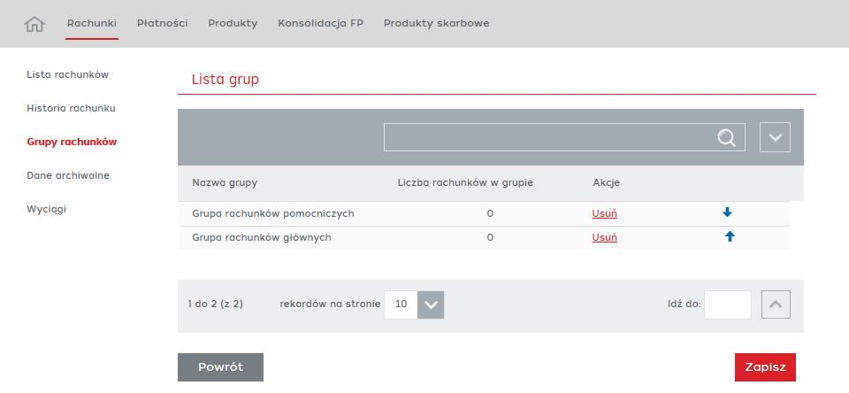 1 Modyfikacja grupy rachunków Funkcjonalność modyfikacji grup rachunków daje użytkownikowi możliwość wprowadzenia zmian we wcześniej utworzonych grupach rachunków.