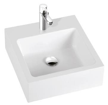 CETI UMYWALKA MEBLOWA / NABLATOWA VANITY / COUNTERTOP WASHBASIN Index: P_U_014_01_0450 450 480 150 - Meblowa / Vanity Z otworem lub bez otworu na baterię / With or without tap hole Bez przelewu /