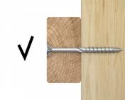 Certyfikowane do: Drewno Instrukcja montażu 1. Wybierz odpowiednią długość wkręta w zależności od grubości mocowanego elementu 2.