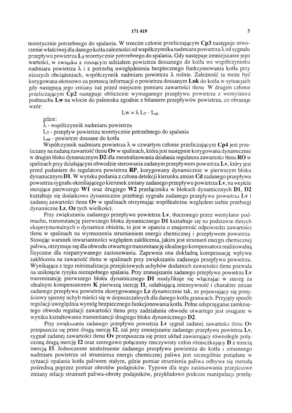 171 419 5 teoretycznie potrzebnego do spalania.