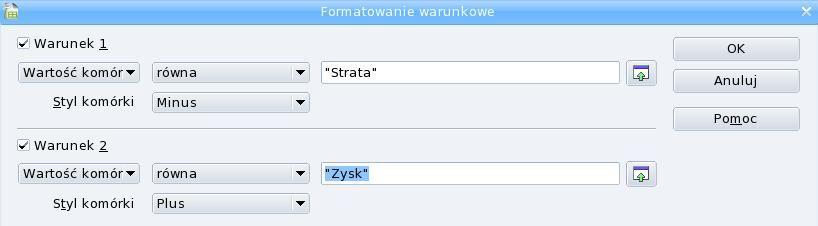 Automatyczne podejmowanie decyzji Przykładowe ustawienia formatu warunkowego Kopiowanie formatu warunkowego