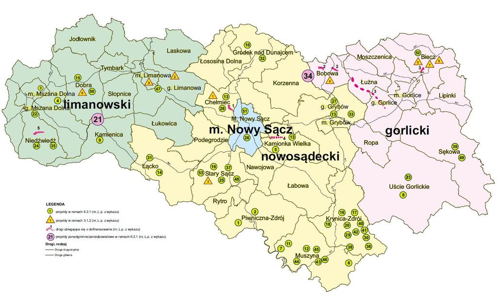 ORIENTACYJNE ROZMIESZCZENIE PROJEKTÓW W