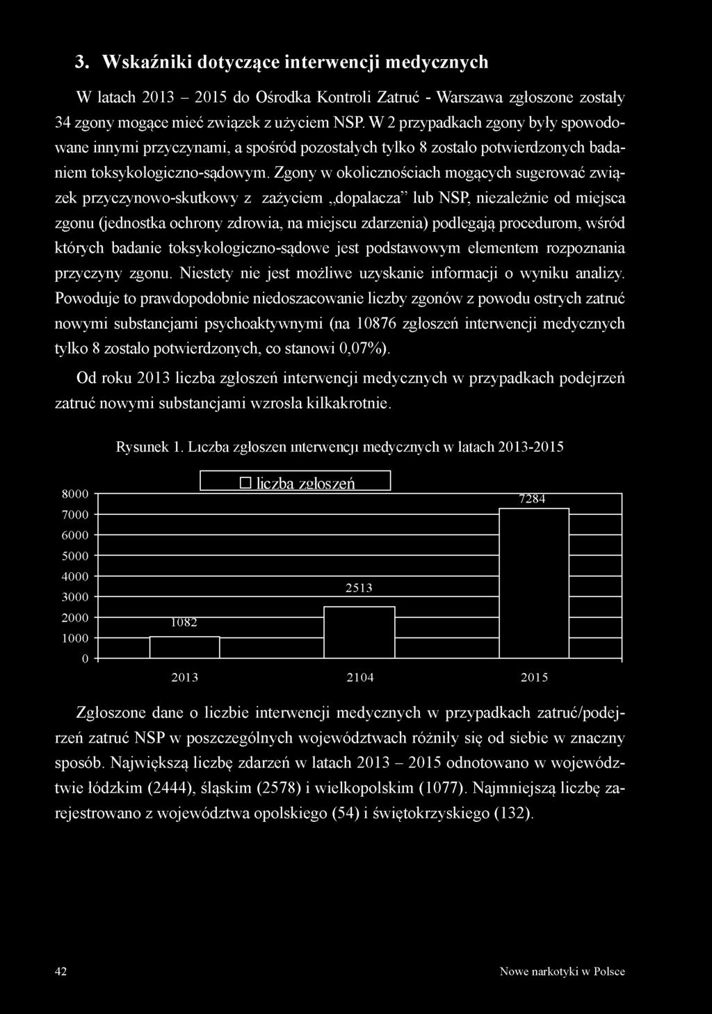 Zgony w okolicznościach mogących sugerować związek przyczynowo-skutkowy z zażyciem dopalacza lub NSP, niezależnie od miejsca zgonu (jednostka ochrony zdrowia, na miejscu zdarzenia) podlegają