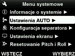 7.3 EDYCJA KRZYWEJ AUTOMATYCZNEJ REGULACJI KĄTA PITCH Krzywa automatycznej regulacji kąta pitch informuje system o długościach wydłużenia separatorów wymaganych dla danych prędkości, zapewniając