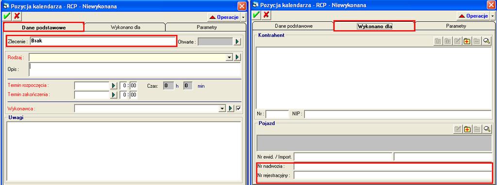 6 Kalendarz Dodanie dat na oknie usuniętych rejestracji RCP W oknie