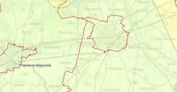Rysunek 4. Położenie fizyczno-geograficzne Gminy Miejskiej Chojnice Gmina Miejska Chojnice Źródło: Państwowy Instytut Geologiczny, Centralna Baza Danych Geologicznych, http://bazagis.pgi.gov.pl/ 3.1.