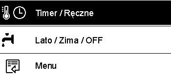 budowa menu użytkownika Funkcje uprzędzenia są zorganizowane na trzech poziomach, w zależności od ich wagi i