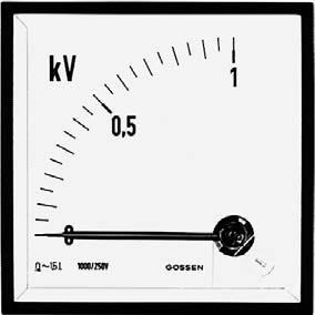 Mierniki pr du lub napi cia przemiennego 40 50 10 000 Hz Ustrój magnetoelektryczny z prostownikiem, skala 90 lub 240 Dane techniczne V-PQS 96 Wymiary ramki mm 48 x 48 72 x 72 96 x 96 144 x 144 Typ