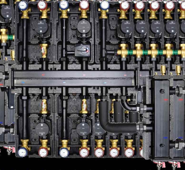 NOWOŚĆ Nowy system grup pompowych - rozdzielacz CN 100 - DN 5 System do mocy 7 kw Rozdzielacz centralnego ogrzewania CN 100 - DN 5 Grupy pompowe DN 5 wyposażone w pompę firmy WILO lub Grundfos