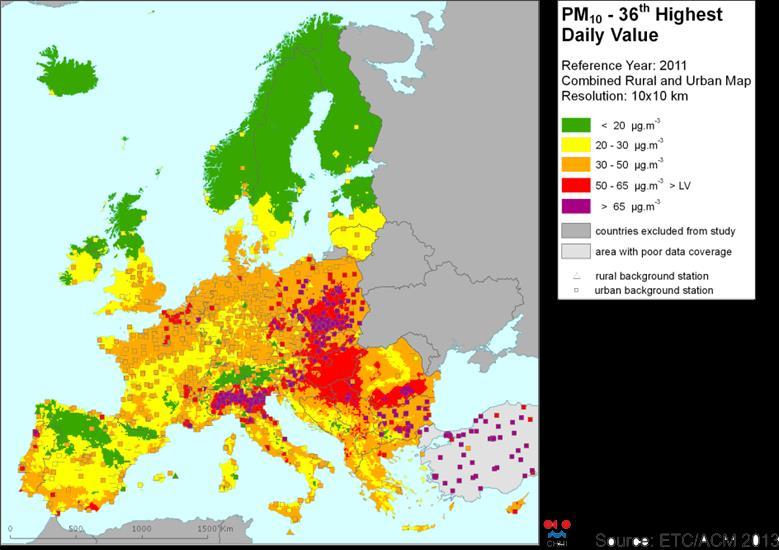 Jakość powietrza w Europie -