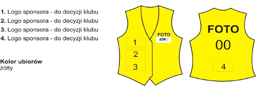 fotoreporterzy klubowi w parku maszyn muszą posiadać stroje wg rysunku poniżej: 5)