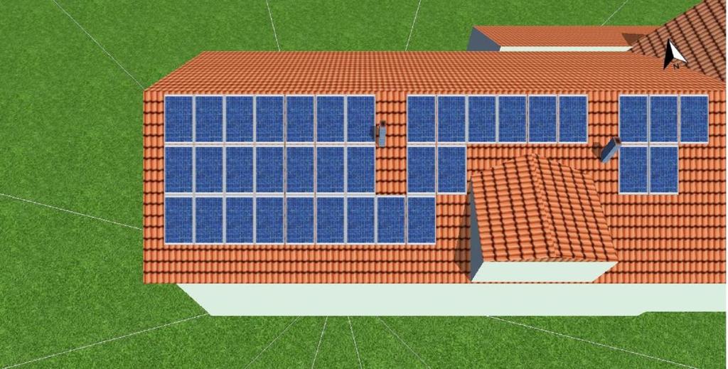 Rysunek: Projektowanie 3D do Budynek 01-Powierzchnia dachu Południe Ilustracja: Horyzont od Budynek 03-Powierzchnia dachu Wschód Falownik 1.