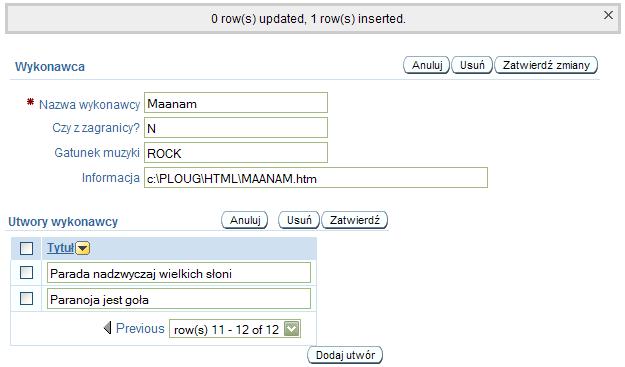 wartości wybierz Item (application or page item name) wpisz w polu Default,