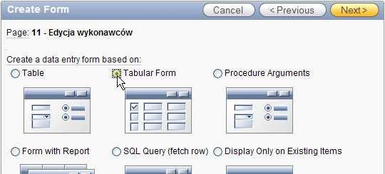 Tabular Form. e.