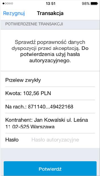 Android ios Sytuacje alarmowe Jeśli stwierdzisz zaistnienie jednego z poniższych przypadków: nieudana/udana próba zalogowania się na Twoje konto w przez osoby do tego nieuprawnione, nieudana/udana