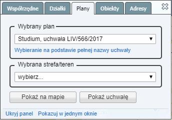 Moduł igeoplan podstawowa dokumentacja 4 Po zaznaczeniu odpowiedniej warstwy ma podstawowej mapie wyświetli się lokalizacja planów miejscowych na terenie danej jednostki (pomarańczowe wypełnienie)