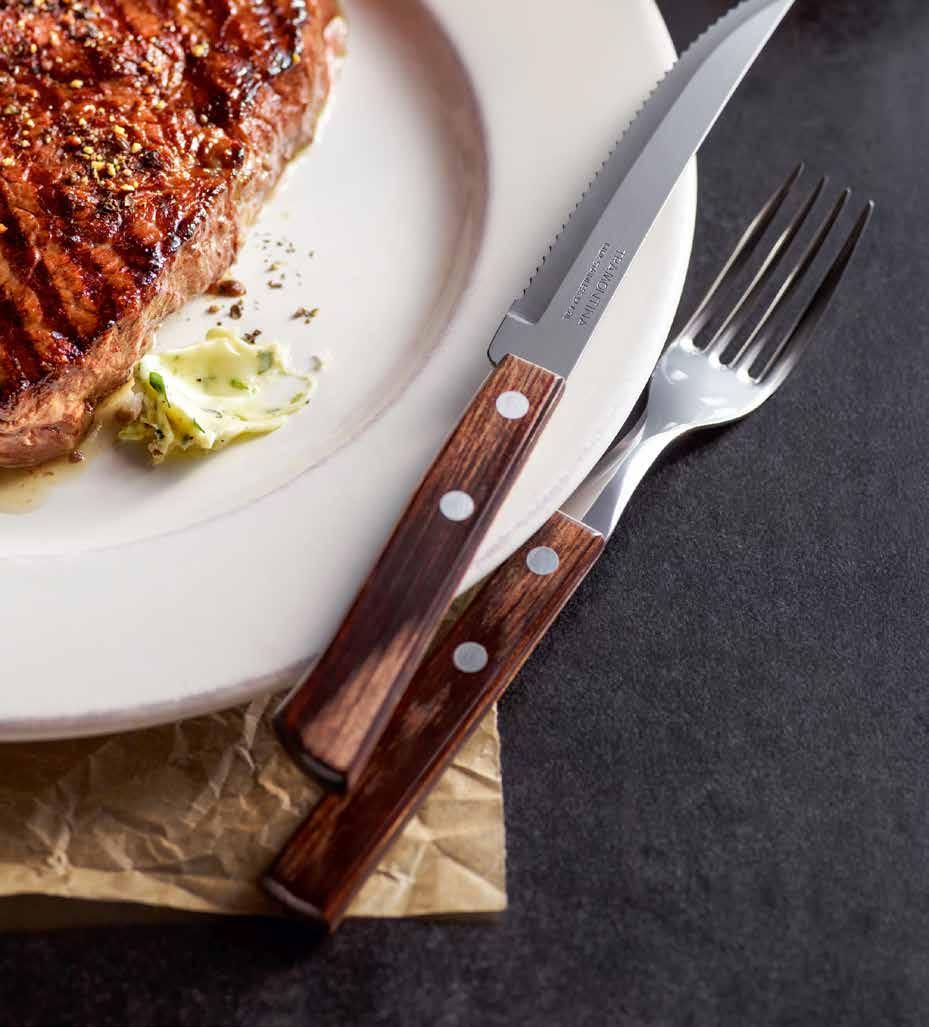 Tramontina Dąb, orzech / oak&walnut NÓŻ STEKOWY JUMBO OSTRY SZPIC / JUMBO STEAK SHARP TIP KNIFE 287800 250mm 13,80zł Szt. w opak.
